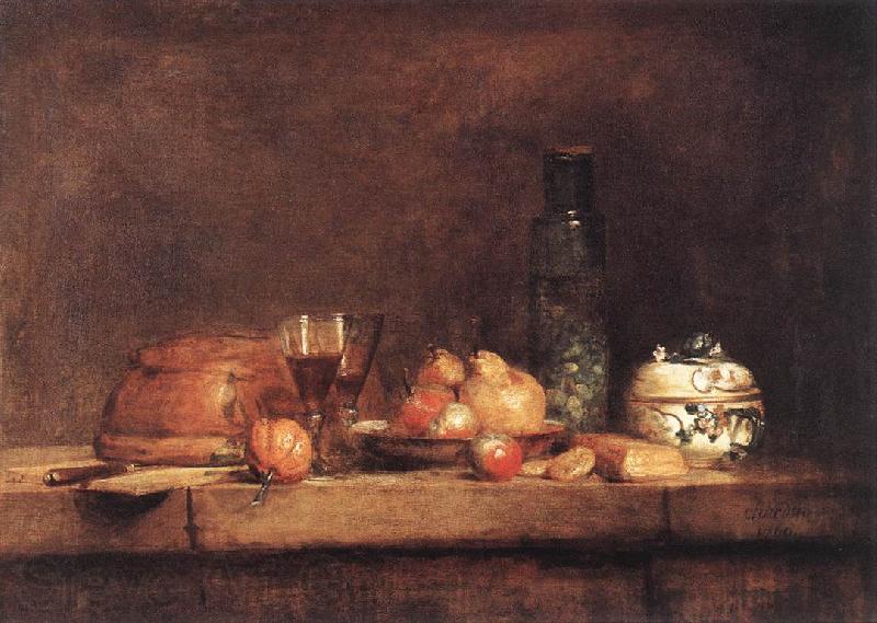 jean-Baptiste-Simeon Chardin Still-Life with Jar of Olives Spain oil painting art